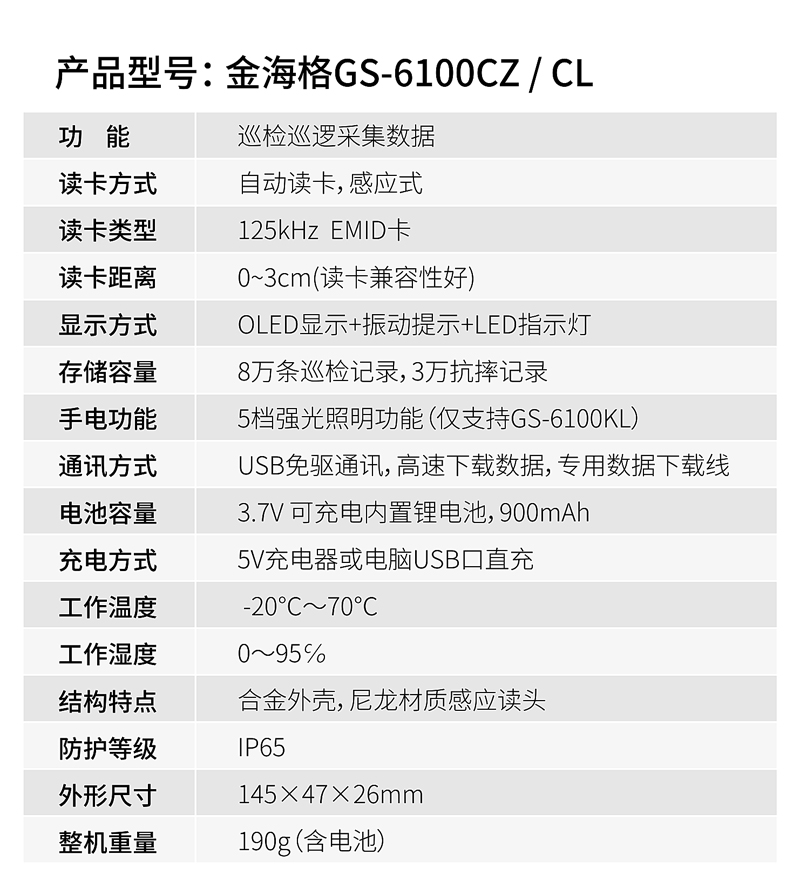 自動(dòng)讀卡中文巡檢器GS-6100CZ/CL(圖15)