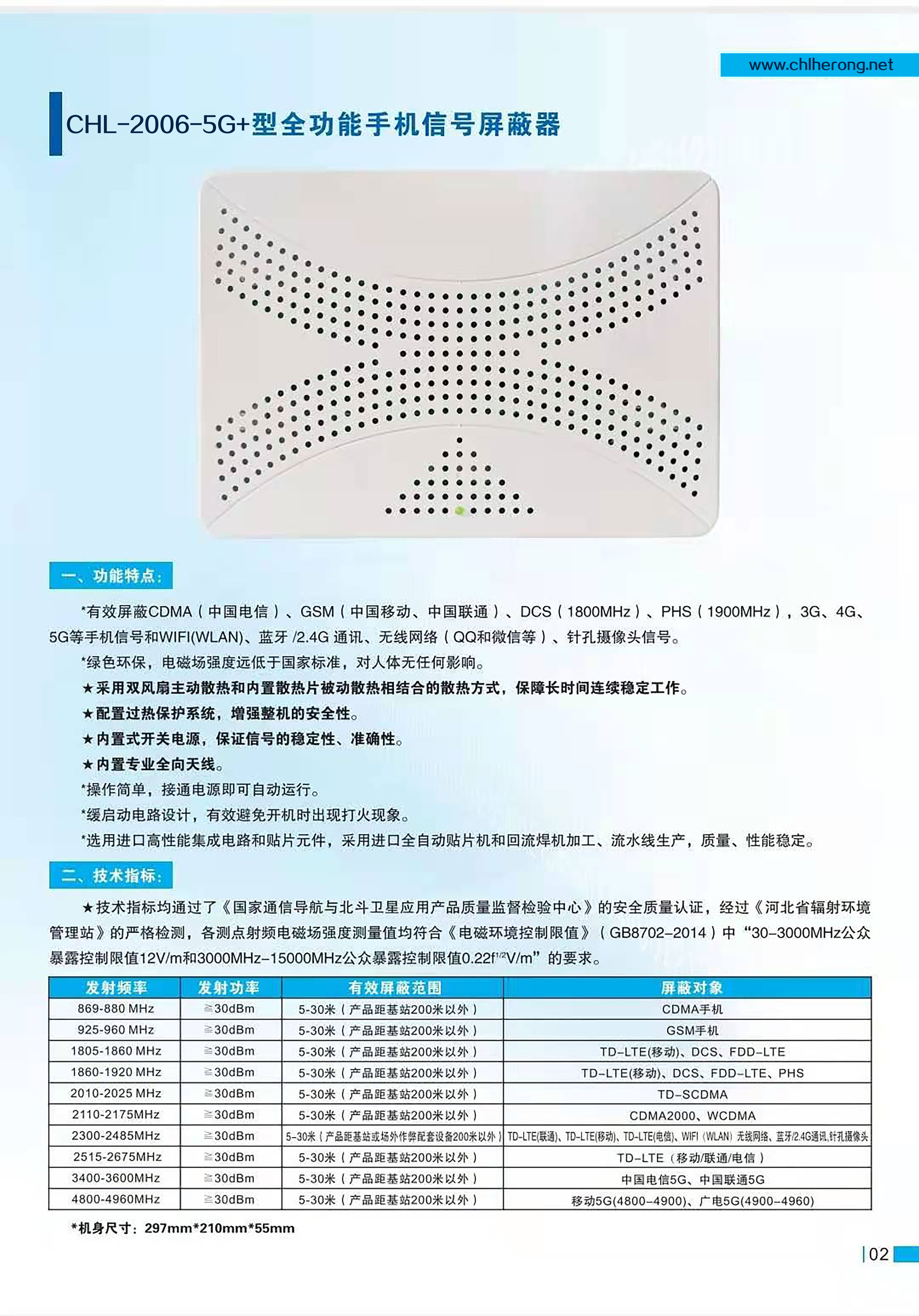 CHL-2006-5G+ 手機信號屏蔽器(圖1)